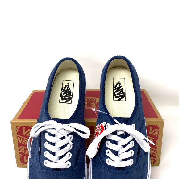 VANS Mens Size VN0A348A3YO Authentic Deboss OTW Drs Blue Suede Skate Low Sneaker - Picture 4 of 10